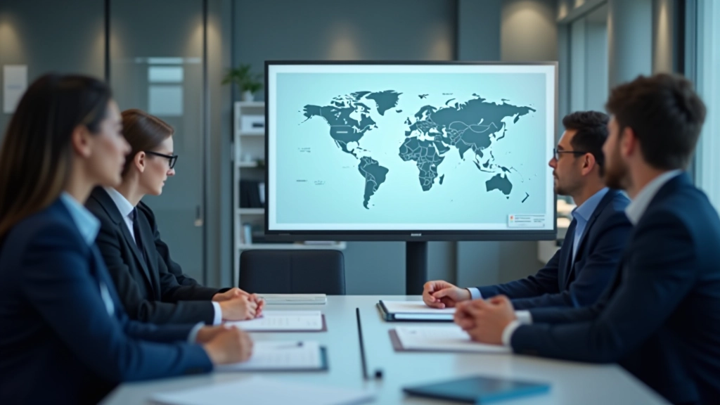 Geschäftsmeeting zu internationalen Handelsthemen und makroökonomischen Analysen