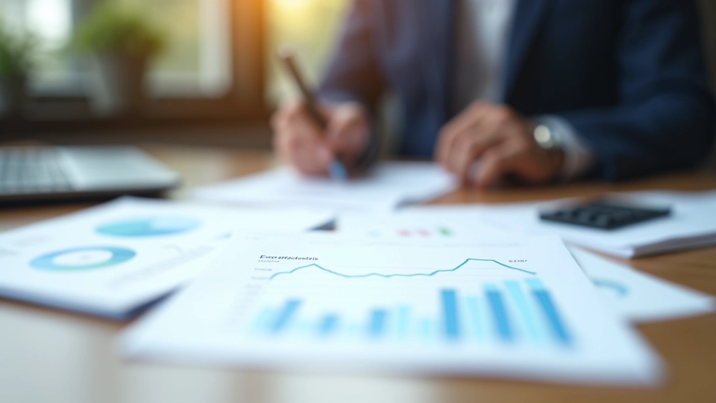 Grafiken und Daten auf Geschäftsschreibtisch mit Finanzberichten