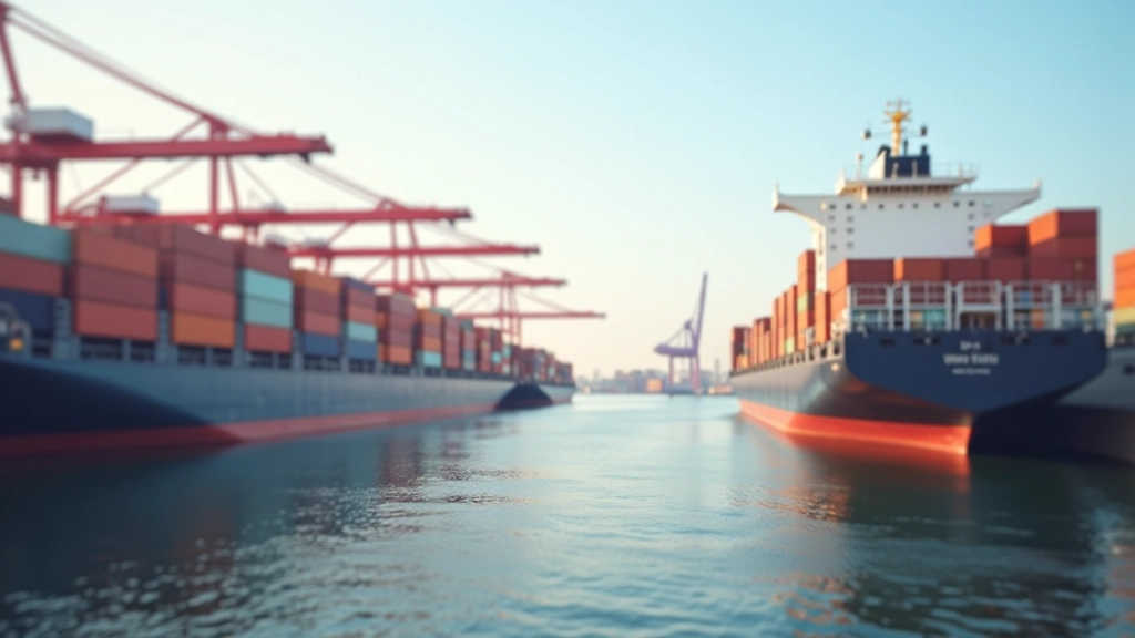 Globales Handelszentrum mit modernem Hafenterminal und internationalen Handelsoperationen